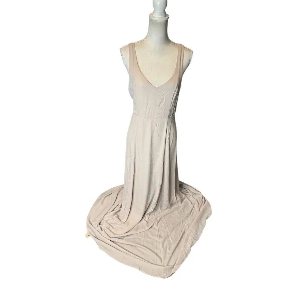SHOW ME YOUR MUMU Maxi Dress Sz XXS Jen Formal Beige NWT Formal Dress Wedding